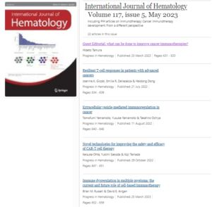 International Journal Of Hematology 記事掲載のお知らせ〈教授 田村 秀人〉 - 獨協医科大学血液内科埼玉 ...